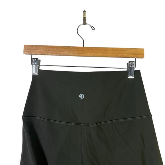 Lululemon 24" Cropped Leggings Womens 8 Olive Green High Rise Mesh Stretch - Picture 6 of 7